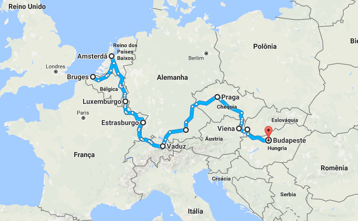 roteiro europa trem mapa