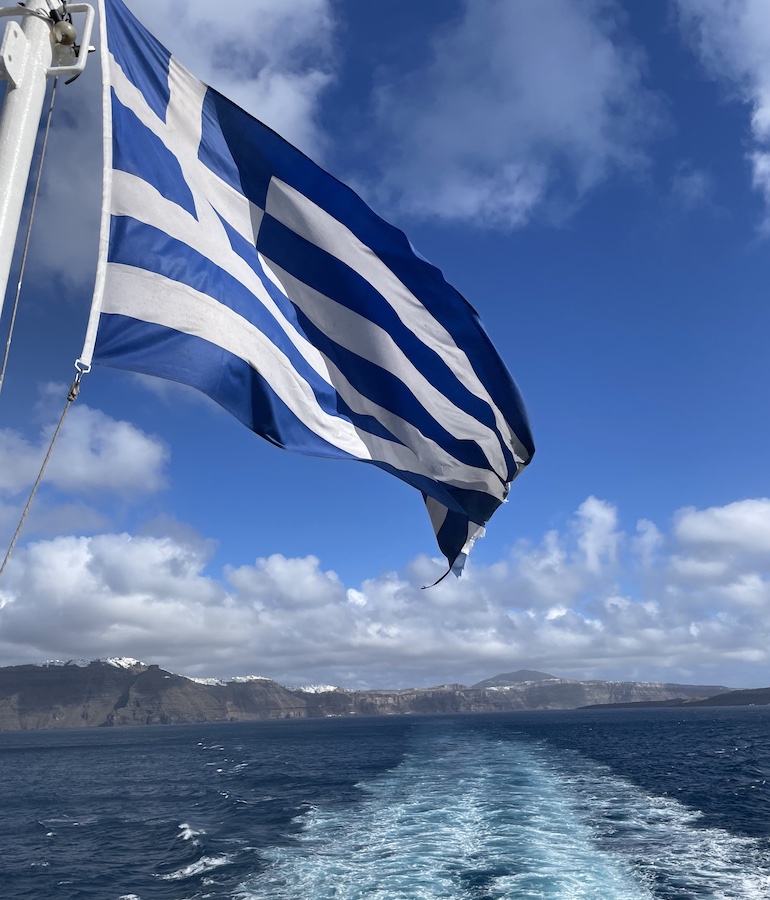 Bandeira Grécia Ferry Santorini