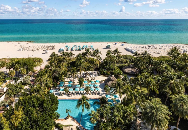 Resort de praia em Mid-Beach, praia mais tranquila e ótimo lugar para se hospedar em Miami Beach,